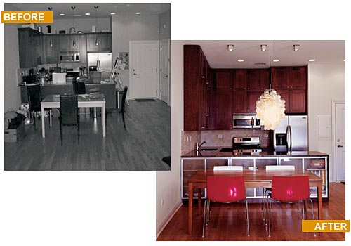 before and after photos of the chicago condominium remodel